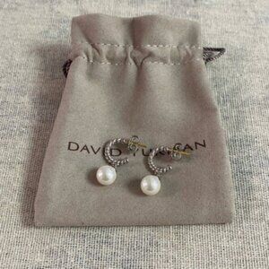 David Yurman Silver Earrings with Pearls
